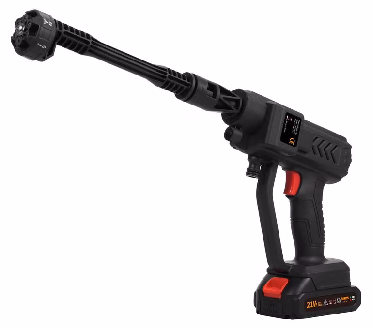 Idropulitrice a batteria - Pistola a batteria da 21V - Portatile e senza fili - 2 batterie ricaricabili - Ideale per la pulizia di auto, pavimenti e abitazioni - Include guanti - Colore: nero