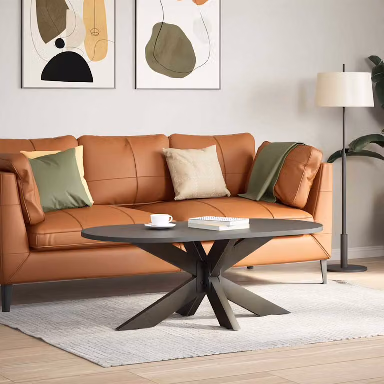 vidaXL Gamba tavolino da caffè a forma di ragno nera 98x58x(42-43) cm
