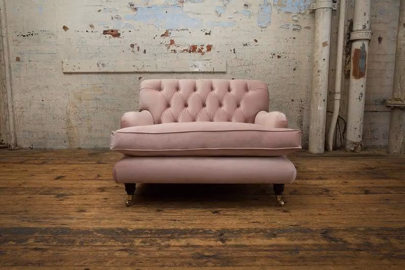Design Chesterfield Stoff Couch Sessel 1.5 Sitzer Polster Sofas Lounge Club