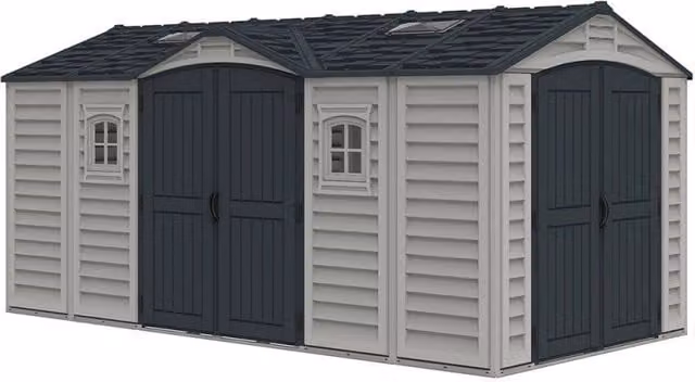 Box Auto Garage da Esterno GIORDANOSHOP in PVC Grigio con Finestra L: 476 cm, P: 246 cm, H: 235 cm