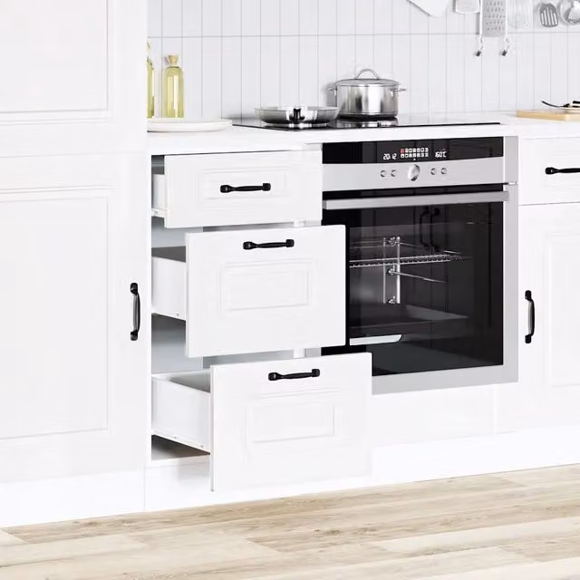 Base da cucina vidaXL bianca in legno con ante a battente e cassetti L/P/H: 46,0 x 40,0 x 81,5 cm