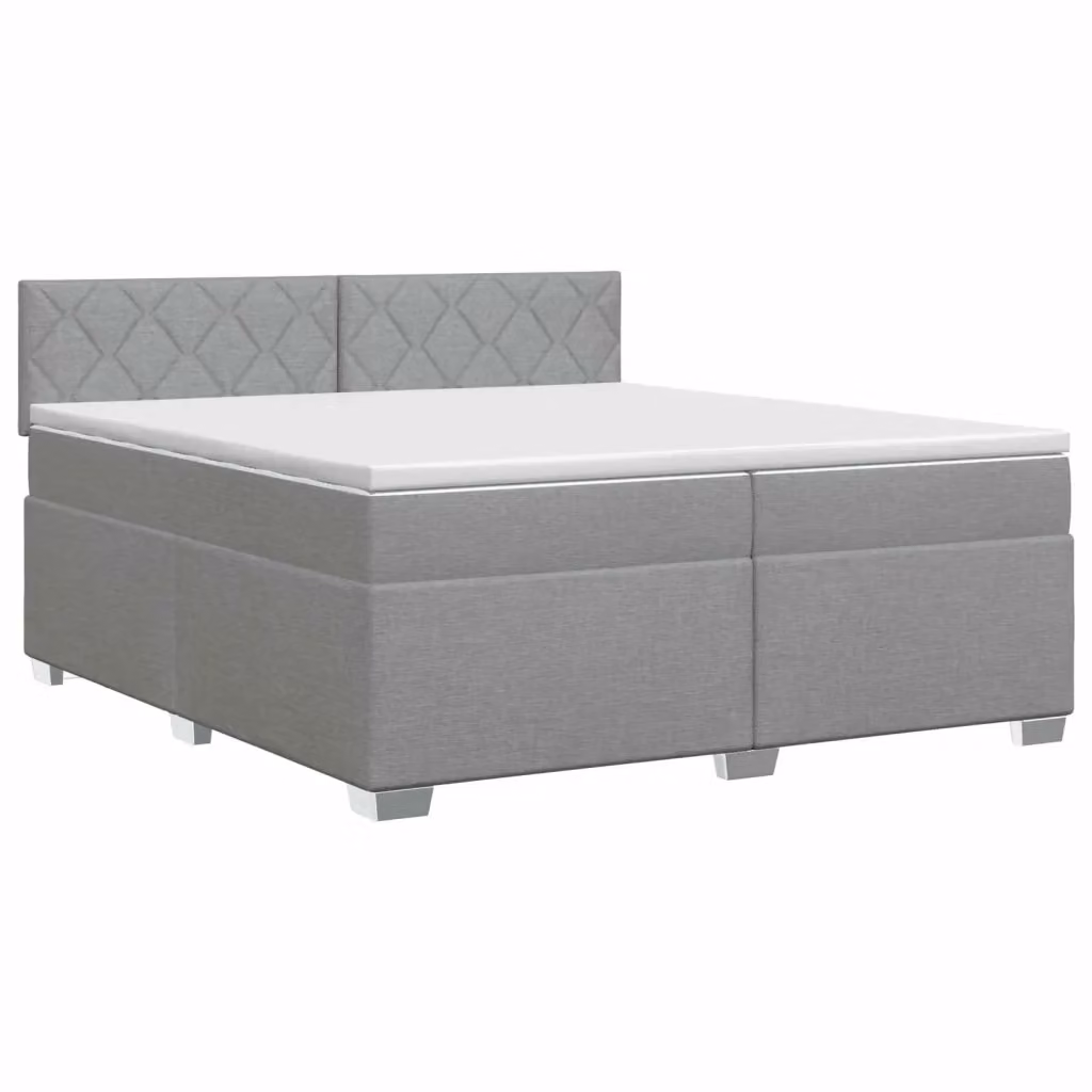 Letto box spring con materasso ibrido vidaXL Grigio Chiaro L/P/H: 200 x 200 x 140 cm – 2