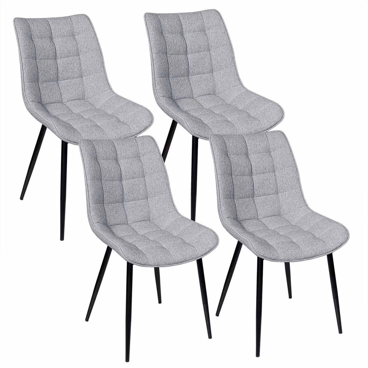 Sedie da pranzo - Sedie - Sedie in ecopelle - Gambe in metallo - Design ergonomico - Piedini antiscivolo