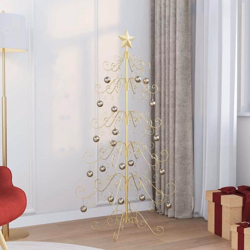 Maison Exclusive - Albero di Natale in metallo dorato 150 cm Acciaio verniciato a polvere