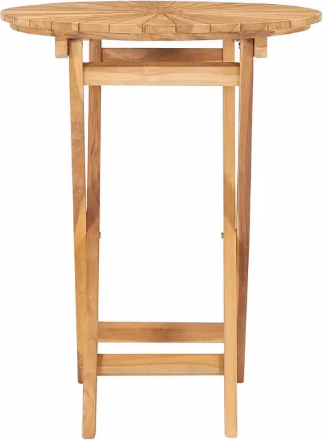 Tavolino da giardino rotondo pieghevole in legno di teak marrone L: 60 cm, H: 75 cm