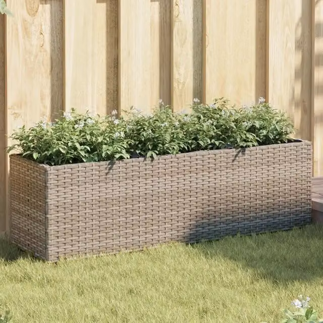 Fioriere da Giardino con 3 Vasi vidaXL, Colore Grigio, L/P/H: 105 x 30 x 32 cm – 1