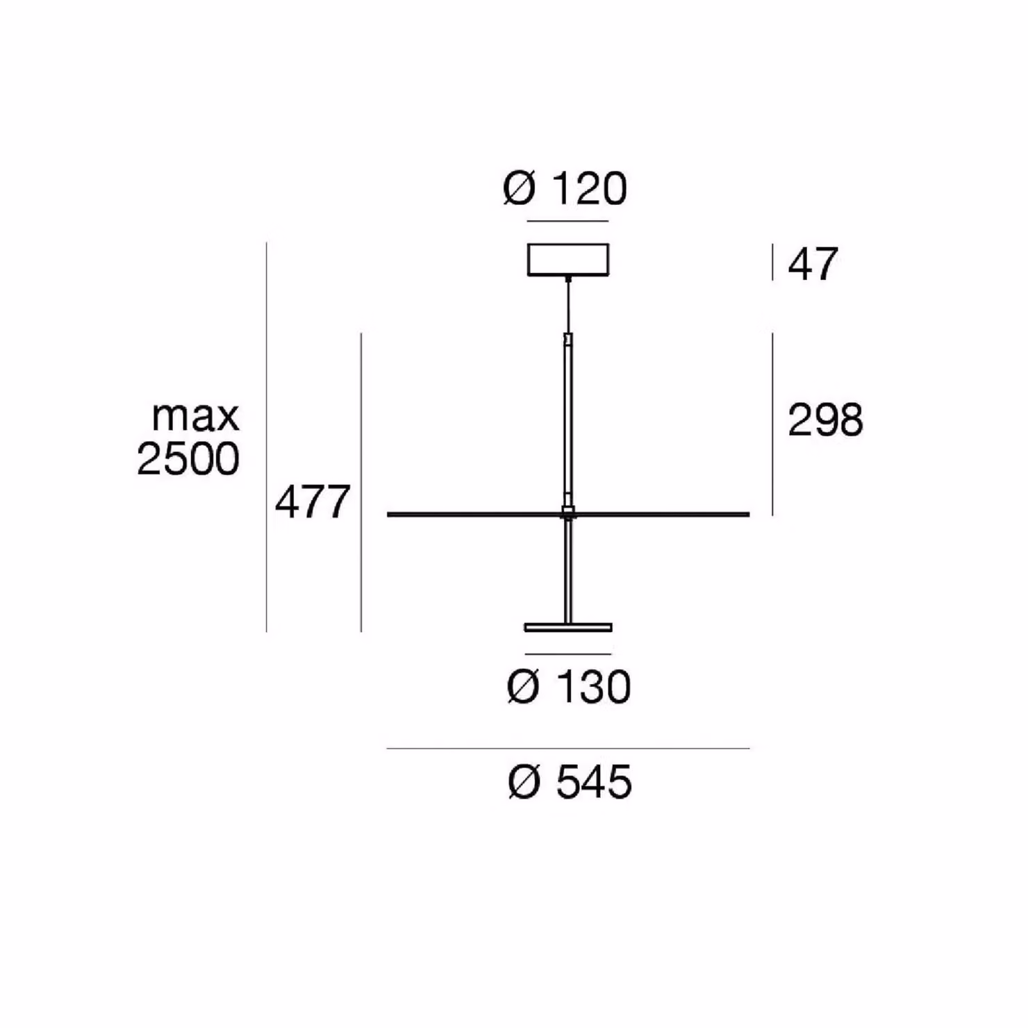 Linea Light Lampada LED a sospensione Stilo_P, bianca, Ø 55 cm, IP40 dimmerabile, Bianco / Opale, Soggiorno / Sala da pranzo, Alluminio, Moderno
