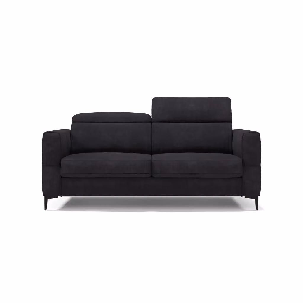 Divano letto Gardenia nero con poggiatesta reclinabili e rivestimento impermeabile, materasso alto 18 cm, L/P: 160 x 197 cm – 2