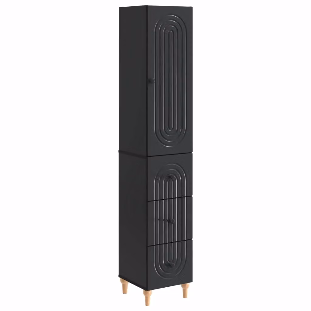 Set di 2 armadi moderni vidaXL in MDF nero opaco con ante a battente e cassetti integrati