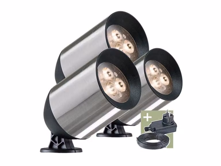 Ludeco - Fenor - Strahler - 3er-Set - 12 V - 150 lm - 1,5 W - Warmweiß