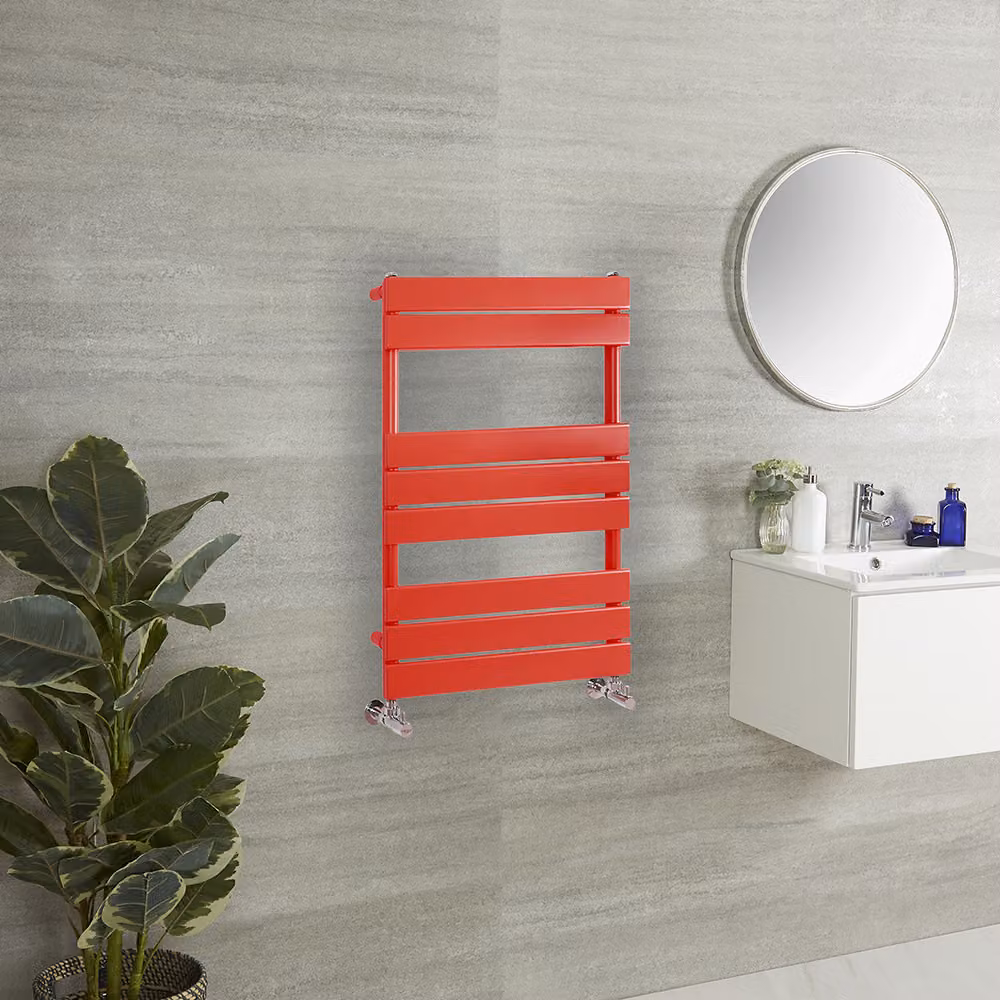 Scaldasalviette HudsonReed in acciaio inossidabile rosso, L: 82,5 cm, H: 60 cm