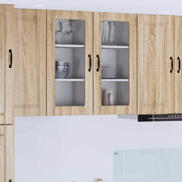 Mobile in vetro da parete PORTO 2 pz Rovere Sonoma 885340