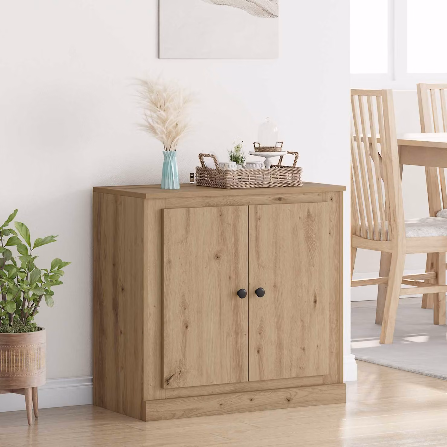 Credenza in stile rustico vidaXL in legno e MDF, colore marrone rovere, L: 70 cm, P: 35,5 cm, H: 67,5 cm