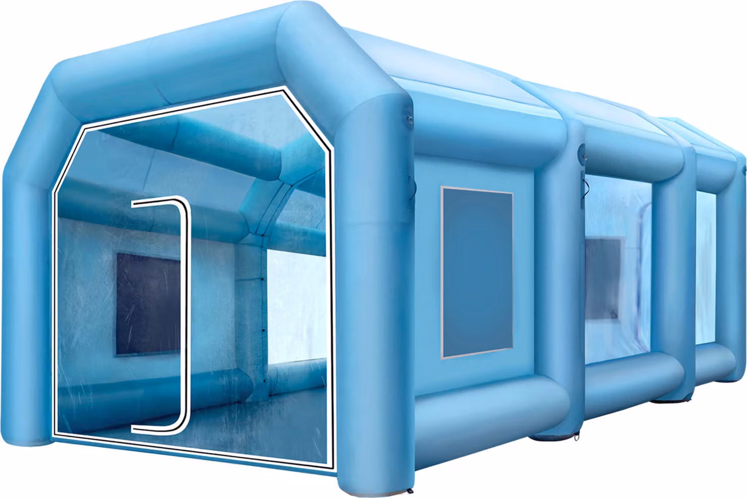 SucceBuy Cabina di verniciatura gonfiabile da, 9 x 4,0 x 3,5 metri. Fornita con 2 soffiatori. Cabina di verniciatura gonfiabile con sistema di filtraggio. Portatile per il parcheggio e come luogo di lavoro come tenda.
