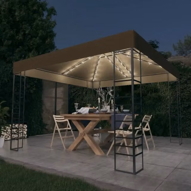 Gazebo con Luci LED a Stringa 3x3 m Grigio Talpa 3070309