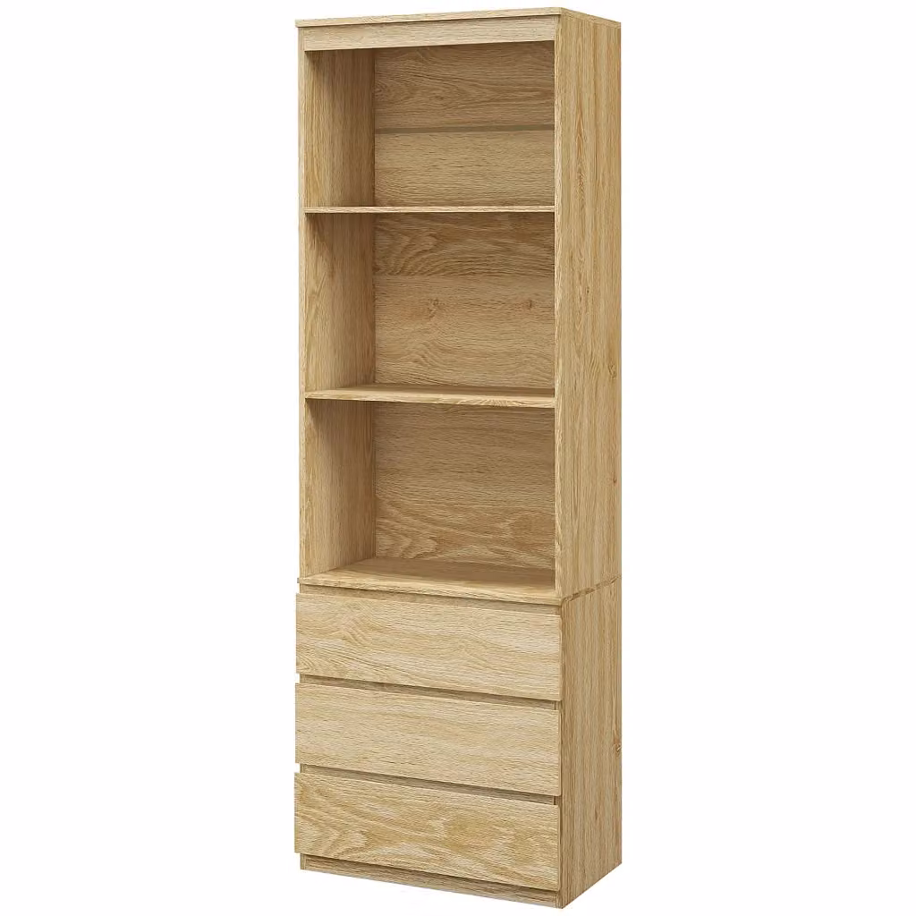 Libreria Minimal con cassetti effetto legno marrone L: 60 cm, P: 35 cm, H: 180 cm – 2