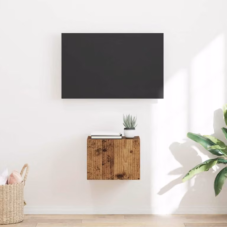 Mobile TV da parete vidaXL in legno vecchio marrone L: 39 cm, P: 31 cm, H: 29,5 cm