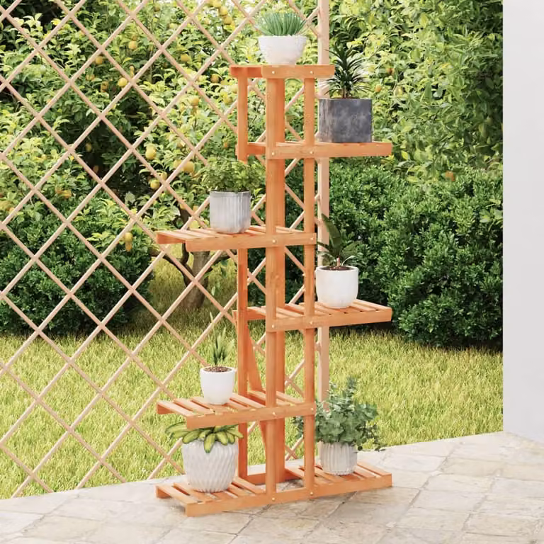 vidaXL Portafiori in Legno Massello di Abete Marrone, Stile Rustico, L/P/H: 75 x 25 x 140,5 cm