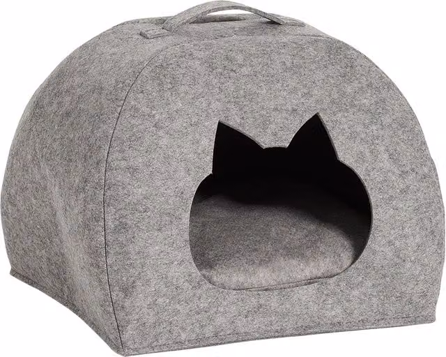 Cuccia a grotta per gatto Zeller in feltro grigio L: 40,5 cm, P: 38 cm, H: 37,5 cm