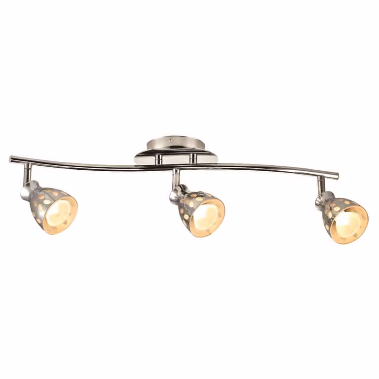 Lampada da soffitto con paralumi traforati, modello Parada, cromata-argento, 3xGU10x50W, metallo, dimensioni: 16x70x8 cm, IP20, Candellux