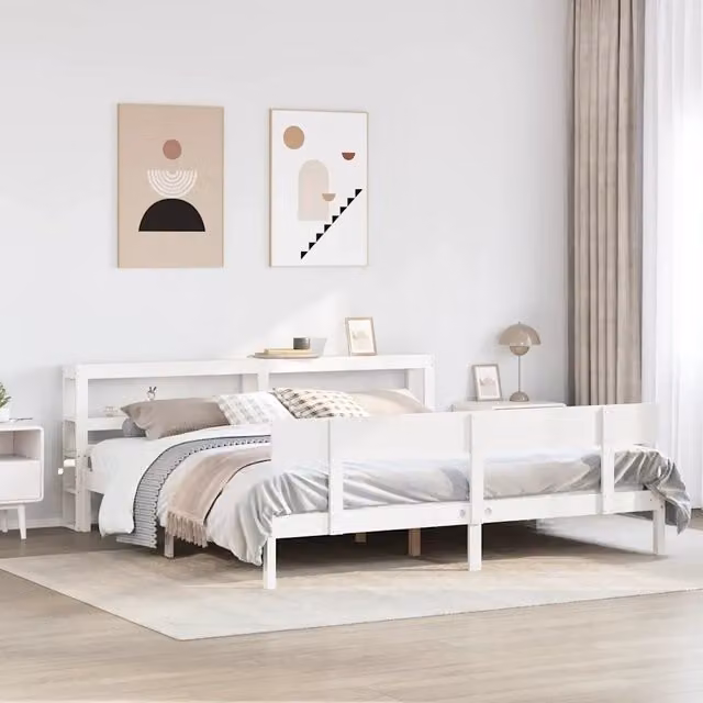 Letto senza Materasso Bianco 180x200 cm Legno Massello di Pino 3305807