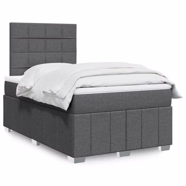 Giroletto a Molle con Materasso Grigio Scuro 120x190cm Tessuto 3293908
