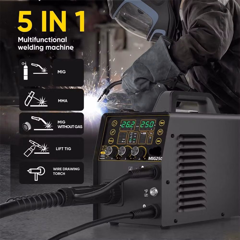 Saldatrice MIG - Saldatrice MIG senza gas - Saldatrice MMA - Saldatrice TIG - Alimentazione automatica del filo - Range di regolazione: 10-200A