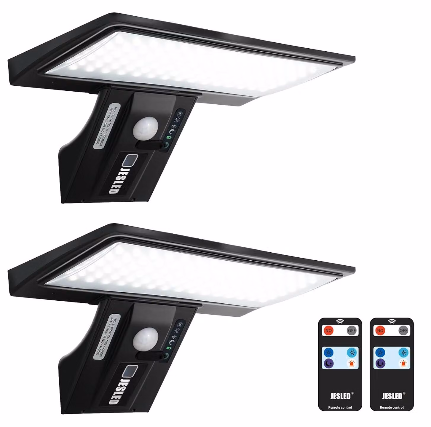 JESLED Illuminazione solare a 90 LED con sensore di movimento, confezione da 2
