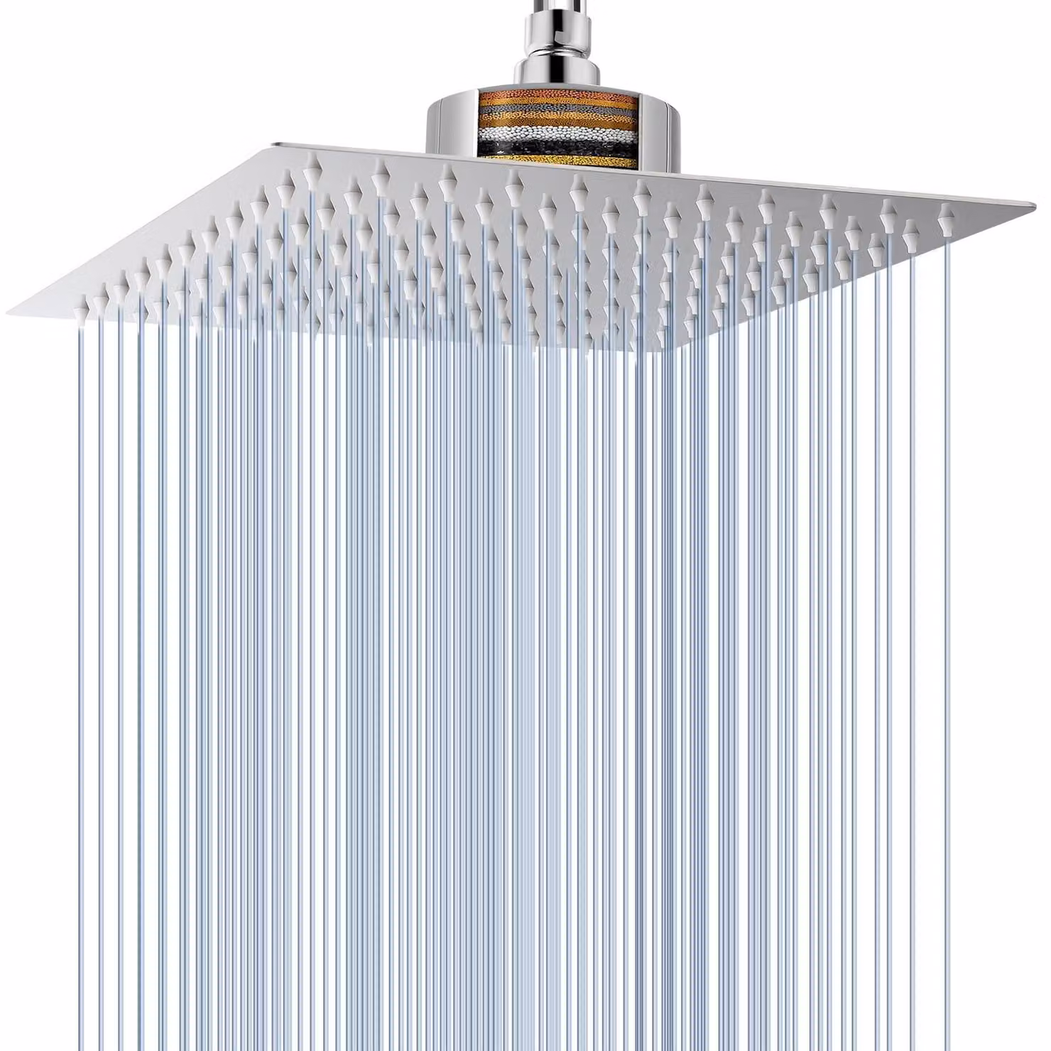 Doccia a pioggia - Alta pressione - Filtro per l'acqua - Acciaio inossidabile - 25 cm - Esperienza spa a casa - Sobi doccia
