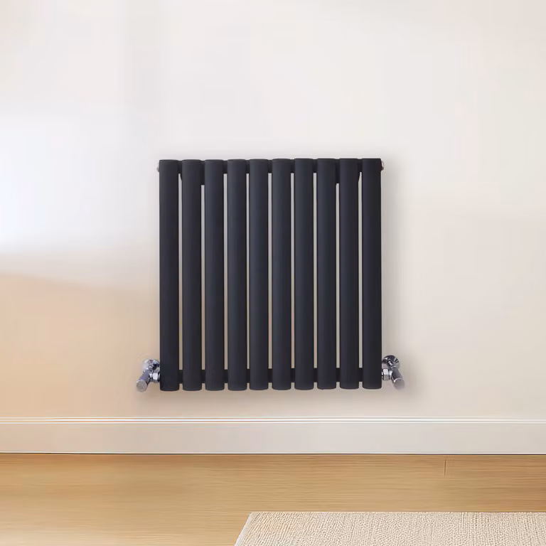 Radiatore di Design Orizzontale Grigio (Carbon Grigio) - 600mm x 590mm - Pannello Doppio  - Revive