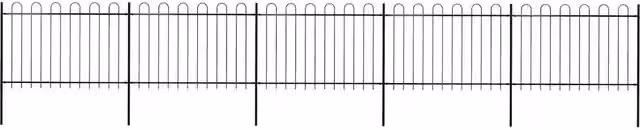 Recinzione da giardino VIDAXL in acciaio con parte superiore ad anello, colore nero, L: 838 cm, H: 120 cm