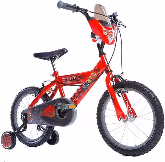 Bicicletta per Bambini 16 Pollici Cars SFERA con Rotelle - Bicicletta a Tema Lightning McQueen