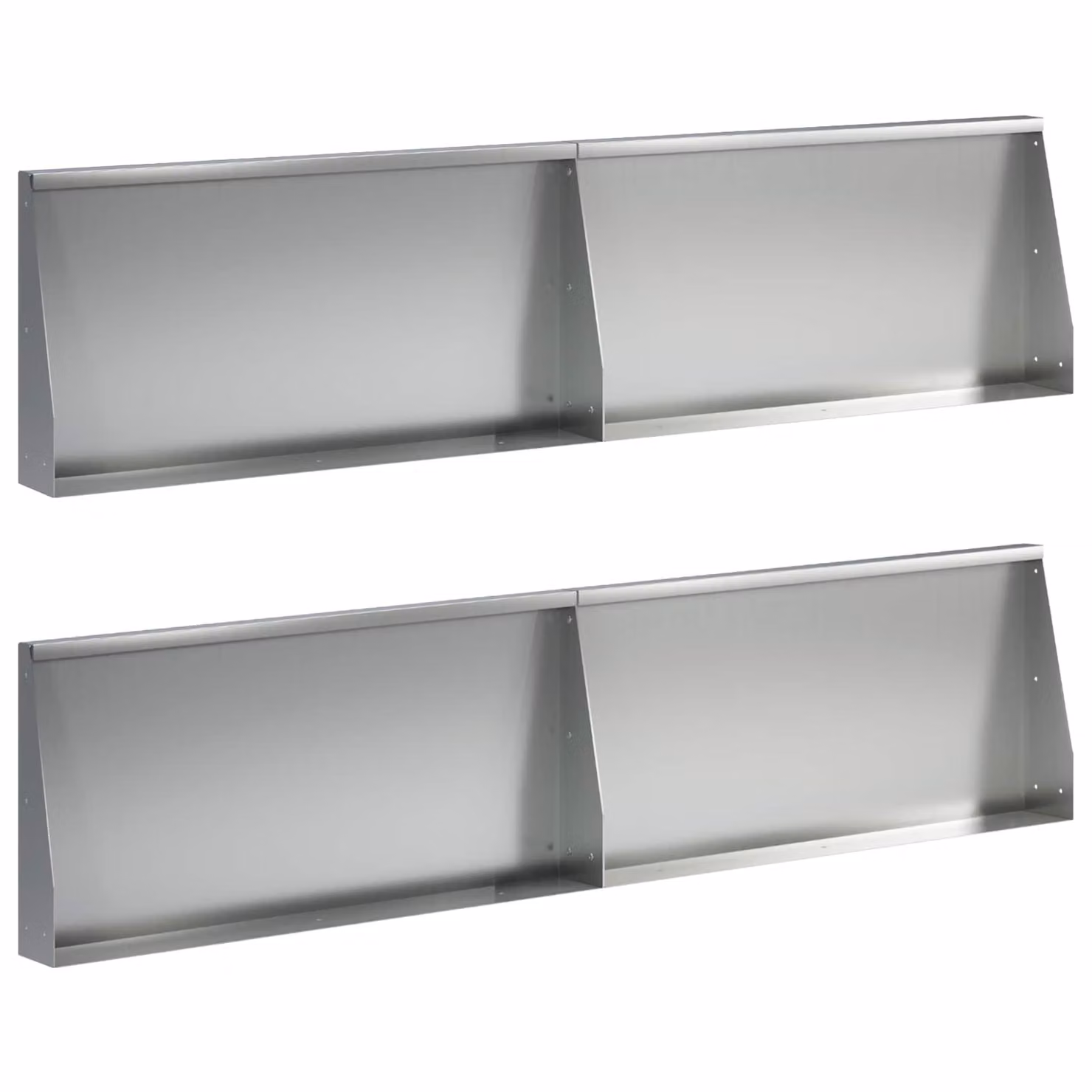 Set di 4 pezzi di muretti per aiuole rialzate vidaXL in acciaio zincato color argento, L: 80 cm, H: 40 cm, P: 12 cm
