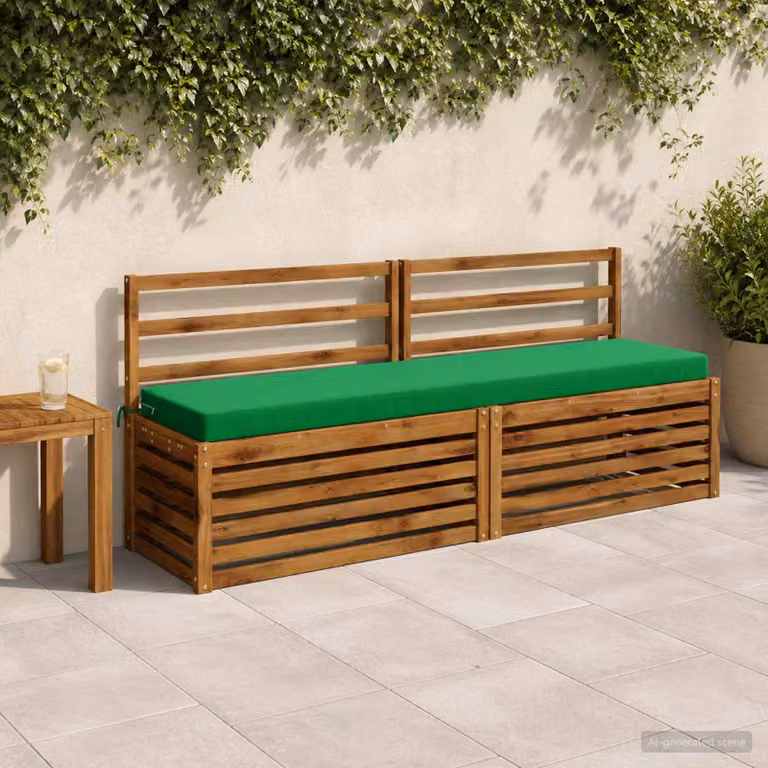 Set di 2 cuscini per panchina vidaXL SOEST in poliestere verde con fodera rimovibile e resistente ai raggi UV
