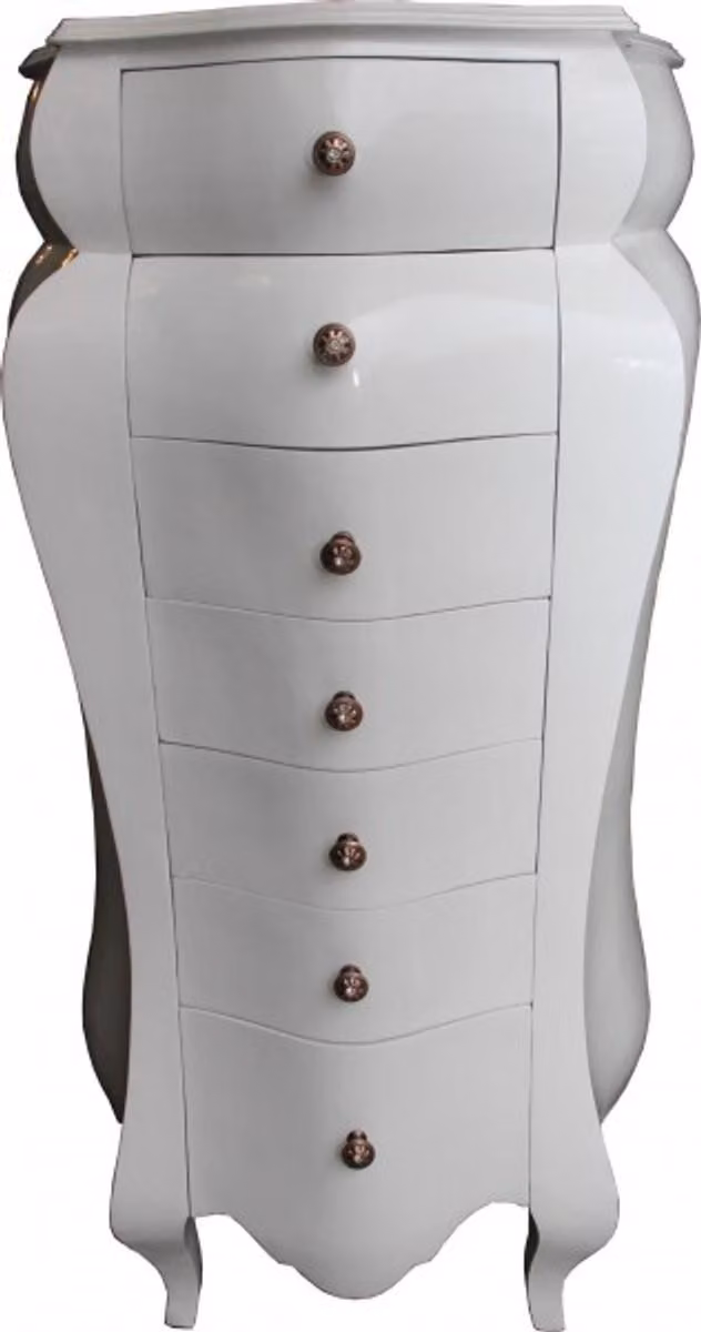 Comò Casa Padrino Barock, bianco, 131 x 68 x 46 cm - Comò in legno massello, stile antico