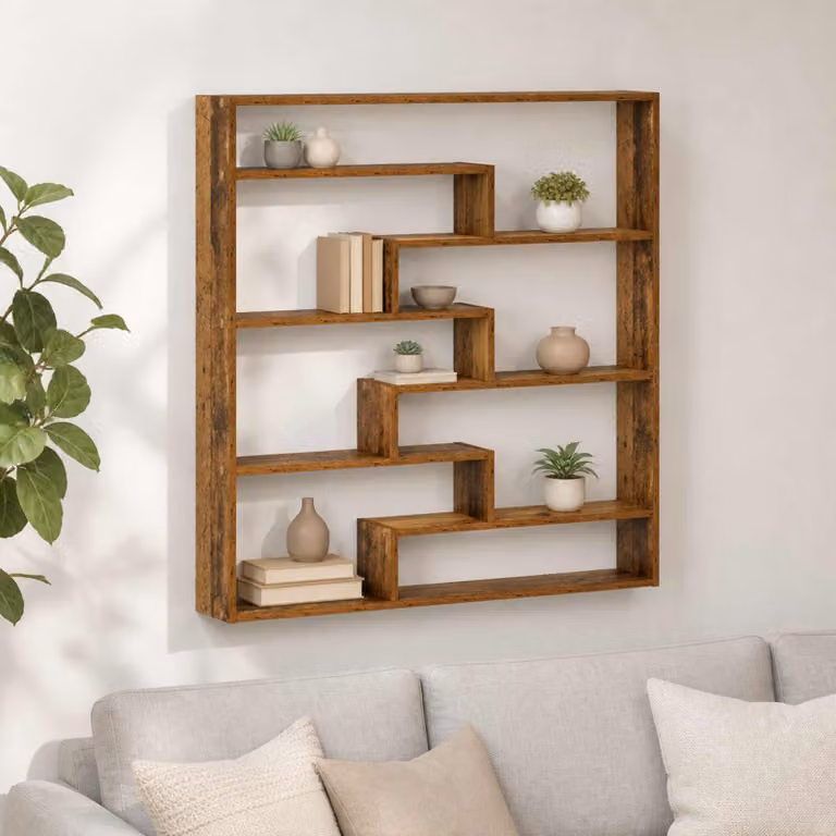 Scaffale da parete moderno vidaXL in legno marrone L: 103 cm, P: 17 cm, H: 102 cm