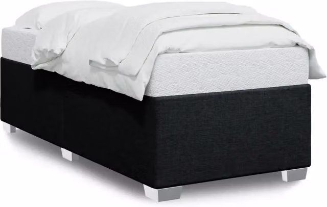Letto singolo per adulti Design In nero in tessuto con struttura in legno e doghe L/P/H: 80 x 200 cm – 1