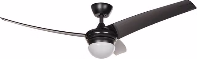Ventilatore da soffitto BELIANI in metallo nero con luce LED e telecomando, ideale per soggiorno, camera da letto o cucina, stile classico