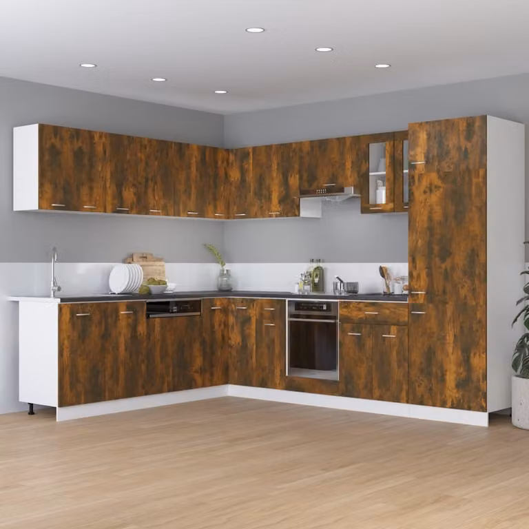 The Living Store Base con cassetto rovere fumé 60x46x81,5 cm