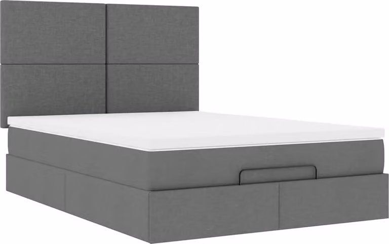 Struttura Letto Pouf con Materasso 140x190 cm in Tessuto