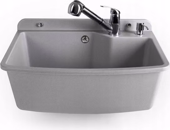 ADGO® Rubinetto lavabo Grey con tubo estraibile Erogatore sapone