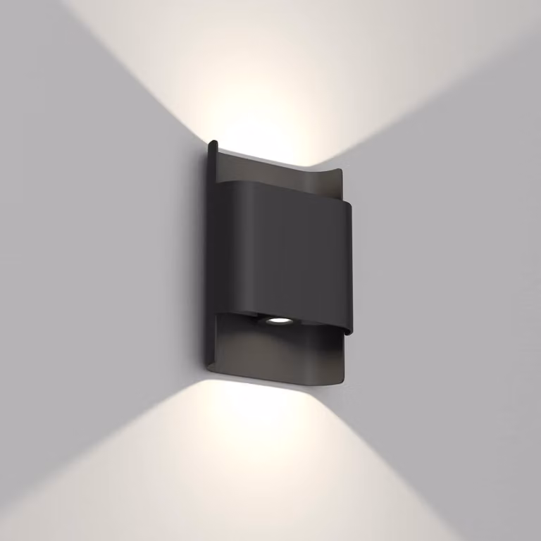 Lampada a LED da parete, 12 W, grado di protezione IP65, orientabile verso l'alto e verso il basso, alluminio, colore nero, temperatura di colore 3700-4000 K