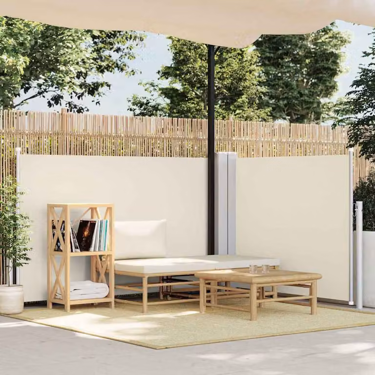 vidaXL Tenda da Sole Laterale Retrattile Beige L: 600 cm, H: 120 cm