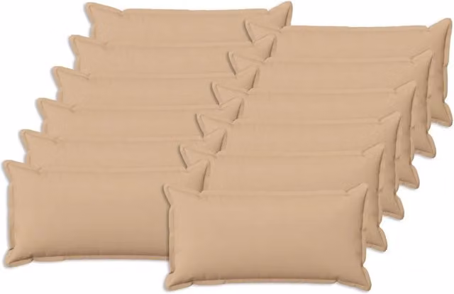Set di 12 cuscini rettangolari vidaXL color beige con fodera lavabile in poliestere L 40 x P 40 x H 24 cm