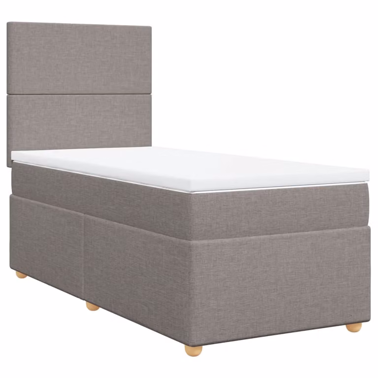 Giroletto a Molle con Materasso Tortora 90x190 cm in Tessuto