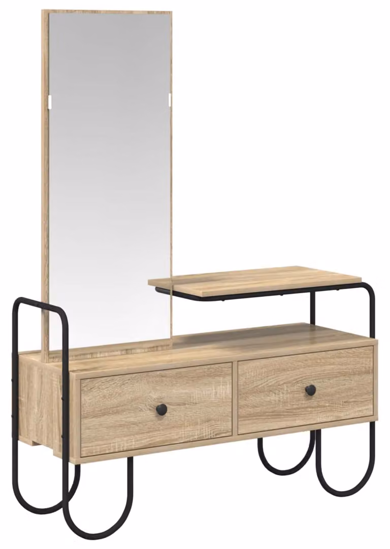 Comodino con cassetto in legno ingegnerato, finitura rovere Sonoma