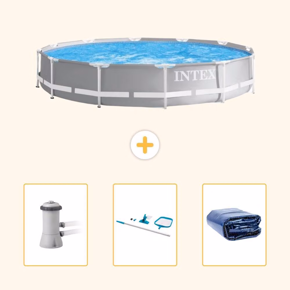 Struttura per piscina a forma di prisma - 366x76 cm - composta da 4 elementi - modello SCB81