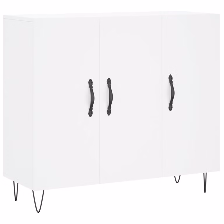 Credenza Bianca 90x34x80 cm in Legno Multistrato