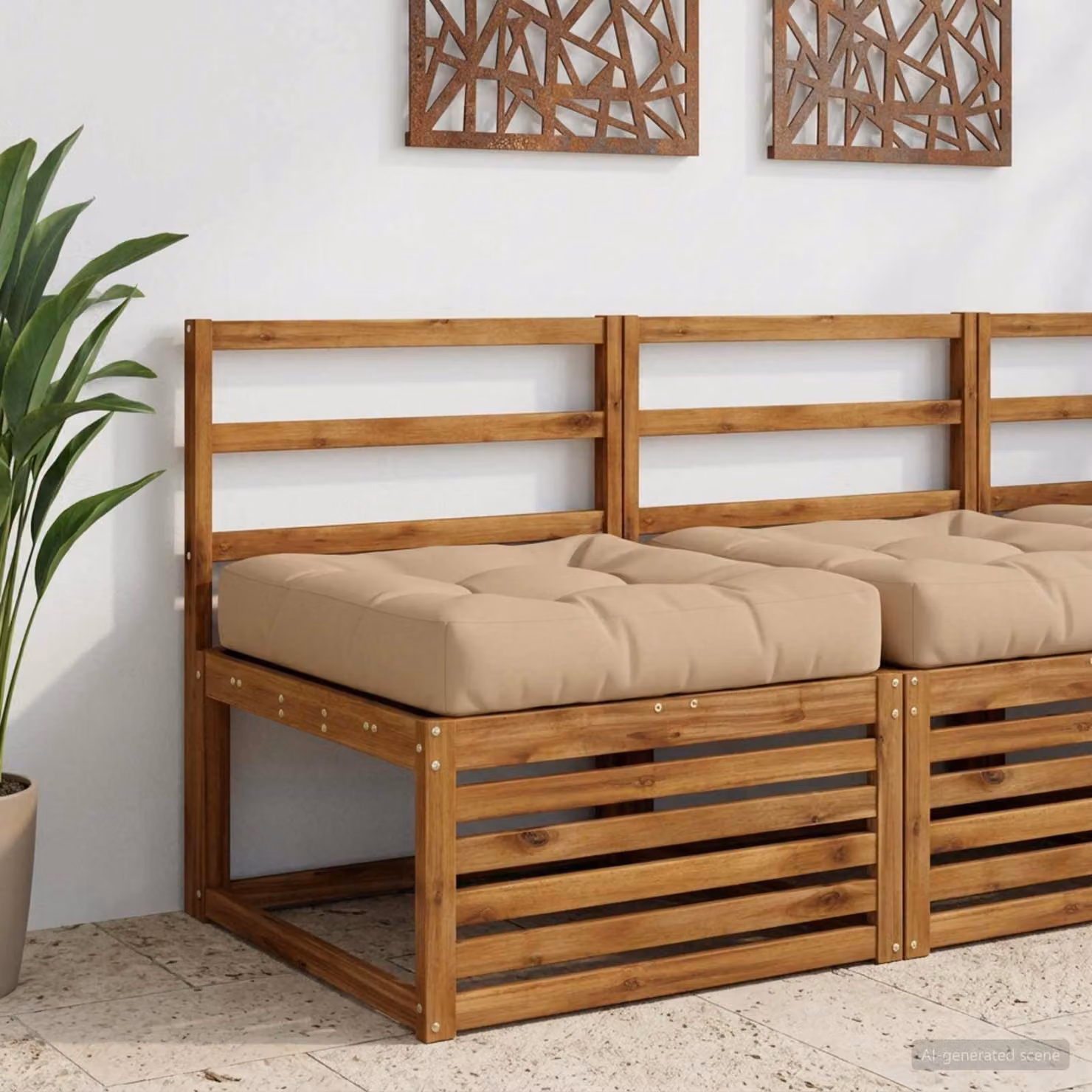 Cuscino per sedia vidaXL VIANEN in poliestere, colore sabbia, design moderno e lavabile