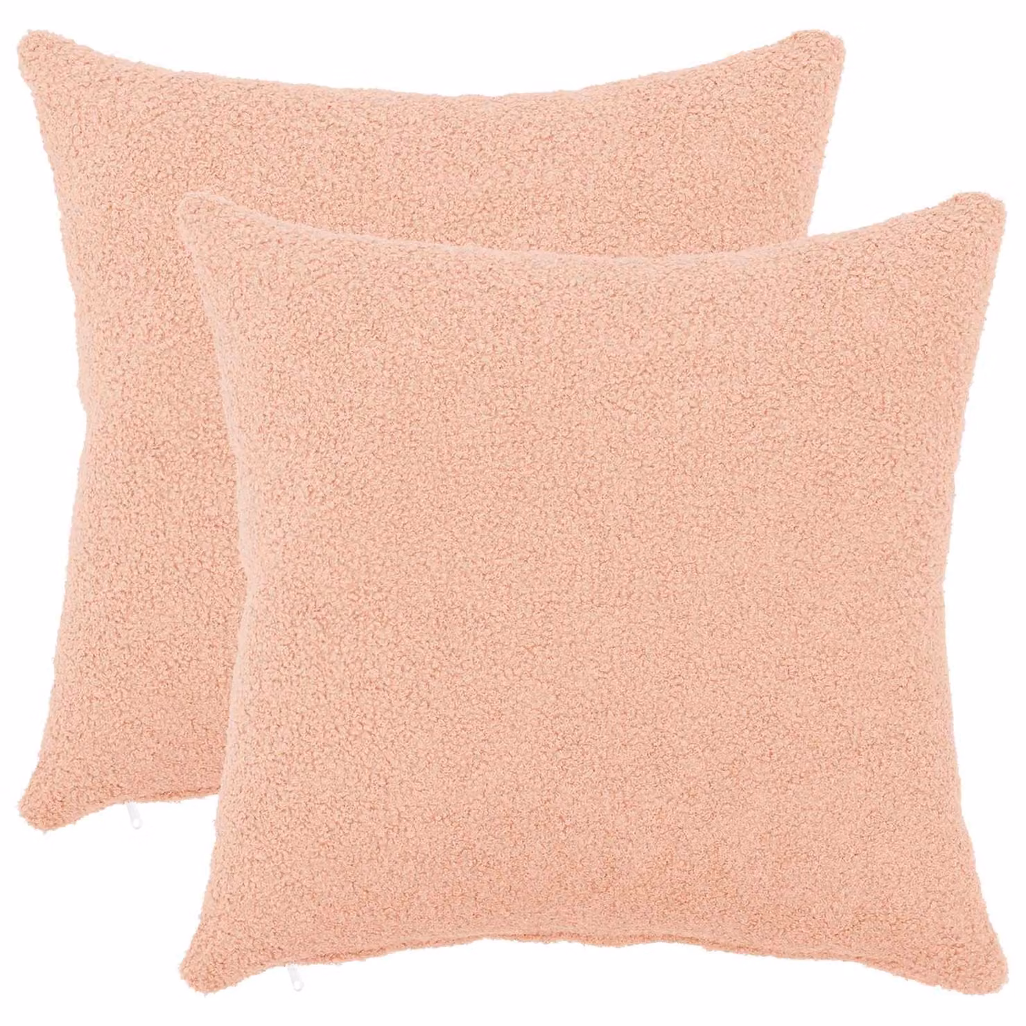 Set di 2 federe vidaXL HEERLEN rosa in tessuto bouclé, L/P: 35 x 35 cm